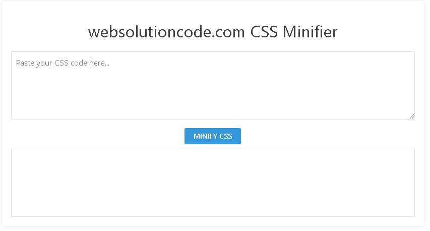 online css minifier tool websolutioncode